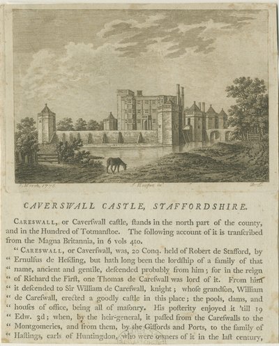 Caverswall Castle (copper-plate engraving), 8 Mar 1776 by Unbekannt