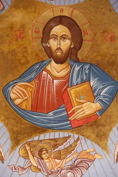 Ceiling Fresco in Pedoulas Orthodox Church: Christ Pantocrator, Pedoulas, Cyprus by Unbekannt