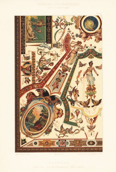 Ceiling painting in the Uffizi Gallery, Florence by Unbekannter Künstler