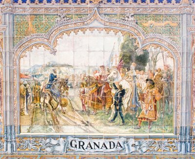Ceramic Tiles in the Plaza de España Depicting King Boabdil by Unbekannter Künstler