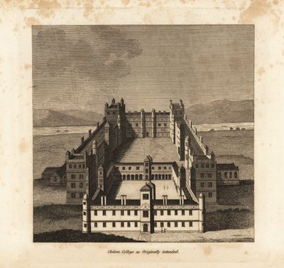 Chelsea College as originally intended by King James I by Unbekannt