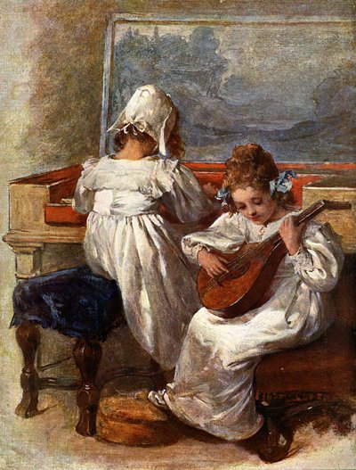 Children Playing Instruments by Unbekannter Künstler