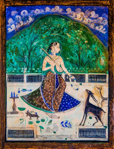 Chittra Shala courtyard with virtuoso fine paintings, Taragarh Fort, Bundi, Bundi, Rajasthan, India, Asia by Unbekannter Künstler