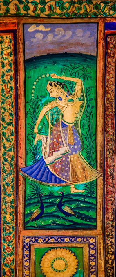 Chittra Shala courtyard with virtuoso fine paintings, Taragarh Fort, Bundi, Rajasthan, India, Asia by Unbekannter Künstler