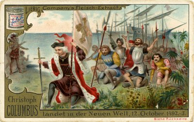 Christopher Columbus arrives in the New World by Unbekannter Künstler