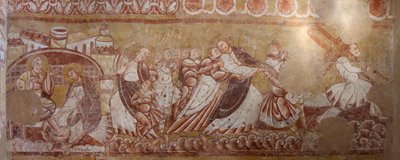 Church (Église Saint-Martin), Interior, Wall Paintings, North Wall of the Choir (detail) by Unbekannt