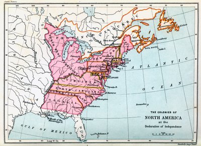 Colonies of North America in 1776 by Unbekannter Künstler