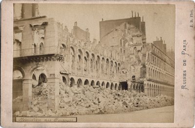 View of the Ruins of the Ministry of Finance in Paris in May 1871 by Unbekannt