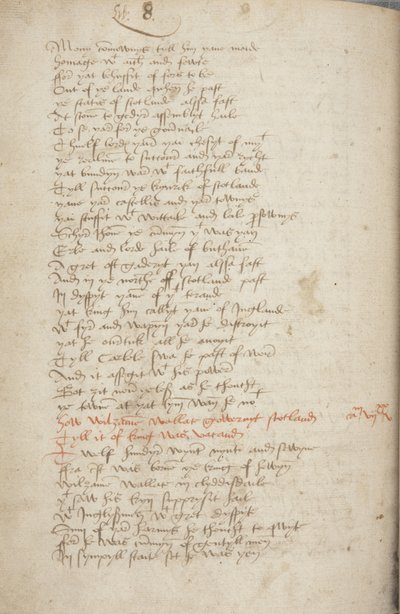 Copy of the Chronicle Andrew of Wyntoun, Fol 319 verso (detail), c.1550 by Unbekannt
