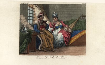 Costume of the Women of the Island of Tino, Italy by Unbekannt