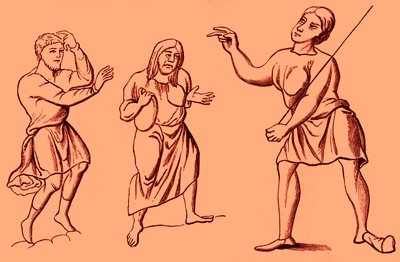 Costumes of slaves or serfs, 6th - 12th century by Unbekannter Künstler