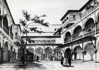 Courtyard of the Kasbah fortress in Algiers by J.B. and Brown J. Rowbotham
