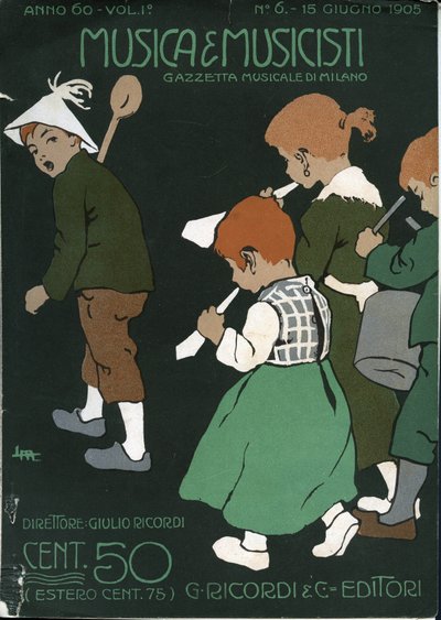Cover of the Italian music magazine “Musica e Musicisti”, Gazzetta Musicale di Milano, Ricordi by Unbekannter Künstler