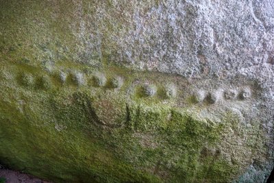 Covered Alle of Kerguntuil, Interior of the Dolmen (detail) by Unbekannt
