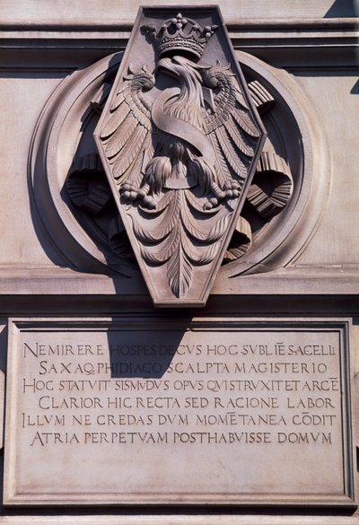 Crest on Wawel Royal Castle in Krakow, Poland by Benjamin Baud