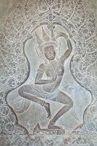 Dancing Apsara Relief on the Outer Western Wall, Angkor Wat by Unbekannter Künstler