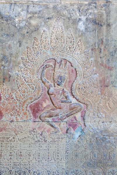 Dancing Apsara relief on the outer western wall, Angkor Wat, Cambodia by Unbekannter Künstler