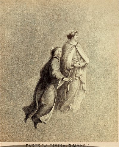 Dante and Beatrice Flying Through the Firmament of Paradise (Illustration of Canto I of Paradiso of The Divine Comedy by Dante Alighieri) by Unbekannter Künstler