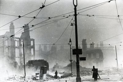 Derby Square in Liverpool after a German bombing raid by Unbekannt