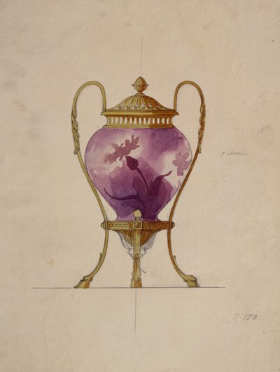 Design for a Mounted Art Nouveau Glass Brule-Parfum, House of Carl Faberge by Unbekannt