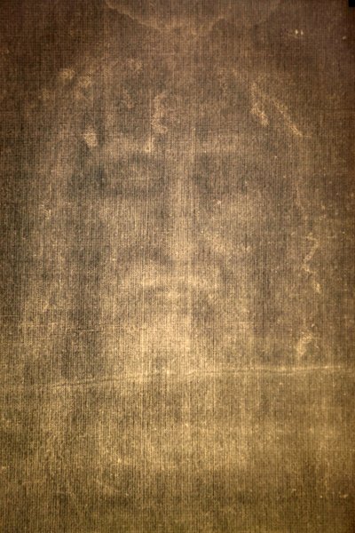 Detail of Shroud of Turin in Chiesa della SS Annunziata Church, Turin, Italy by Unbekannt