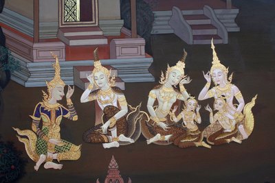 Detail of a mural painting in the Uposatha (shrine hall) of Buddhapadipa temple, Wimbledon, United Kingdom by Unbekannt