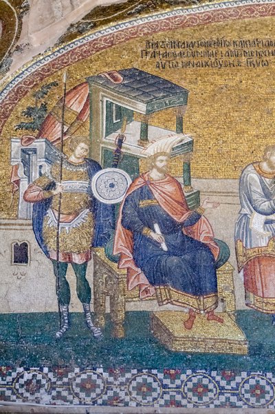 Detail of Governor Quirinius in the Scene of the Enrollment for Taxation, Chora Church, Istanbul, Turkey by Unbekannter Künstler