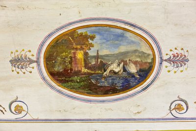 Detail of the decoration depicting swans, The Red Room, The Royal Apartment, The Royal Palace or Palazzo dei Normanni, Palermo, Sicily, Italy by Unbekannter Künstler