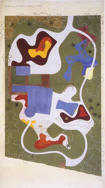 Drawing of a Garden created by Roberto Burle Marx by Unbekannt