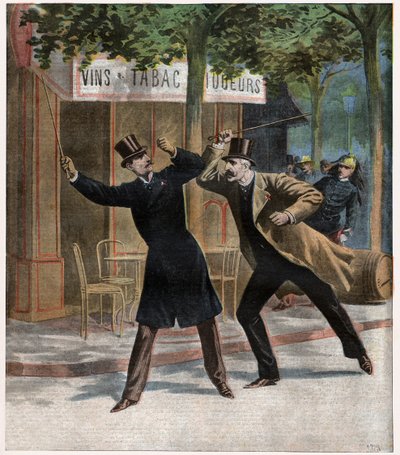 Dreyfus Affair. Fight Between Commander Eszterhazy and Mrs. Picquart by Leopold Blonder