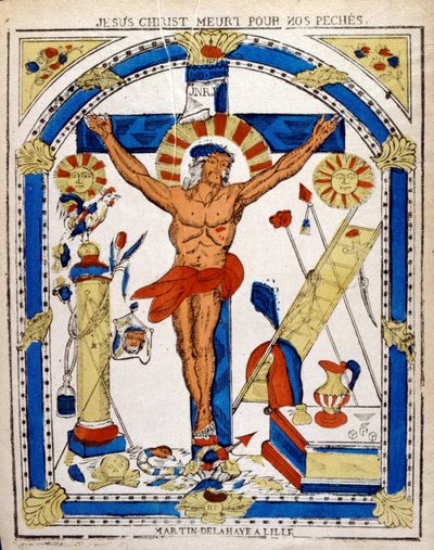 Dutch 19th century illustration showing the crucified Christ by Unbekannter Künstler