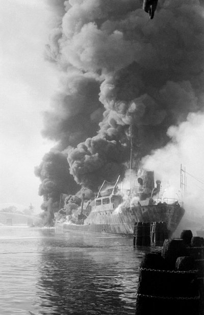 Explosion of the Oil-Tanker 