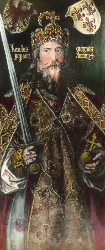 Emperor Charlemagne (post colorized c. 1925) by Unbekannter Künstler