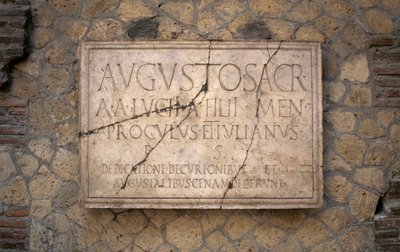 Epigraph on Marble, Augustales College, Archaeological Site of Herculaneum by Benjamin Baud
