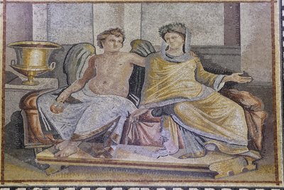 Eros and Psyche, mosaic from Zeugma, Zeugma Mosaic Museum, Gaziantep, Southeastern Anatolia Region, Anatolia, Turkey, Asia by Unbekannter Künstler
