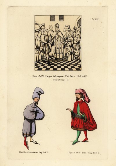 Extravagant fashions of the 14th century in England by Unbekannt