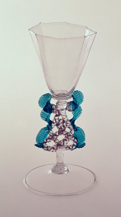 Facon de Venise dragon-stemmed goblet from the Low Countries, late 17th century by Unbekannt