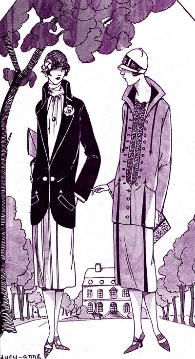 Fashion: day dresses / suits in May 1925 by Unbekannter Künstler