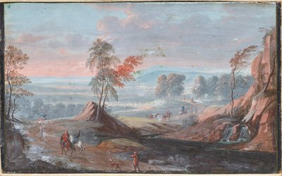 Rocky Landscape with Turks on Horseback and on Foot by Unbekannter Künstler