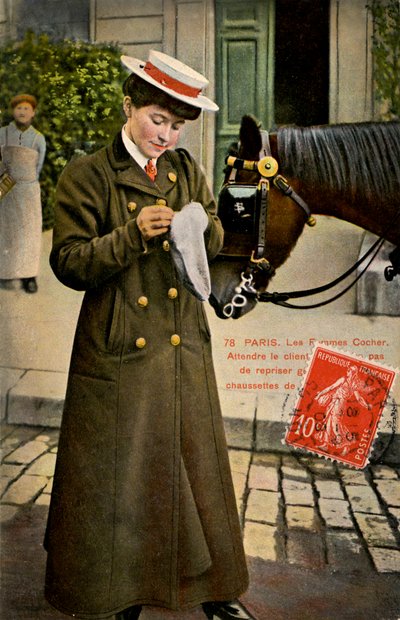 Female coach driver, Paris - early 20th century by Unbekannter Künstler