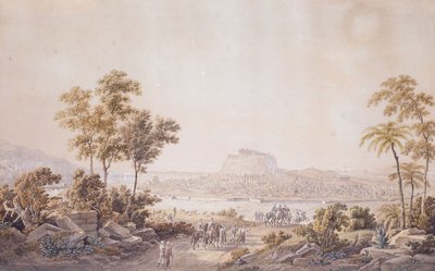 Figures Approaching the City of Athens, Greece by Unbekannt