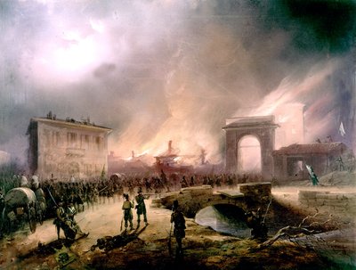 Fire and capture of Rome by the Italians September 20 by Unbekannter Künstler