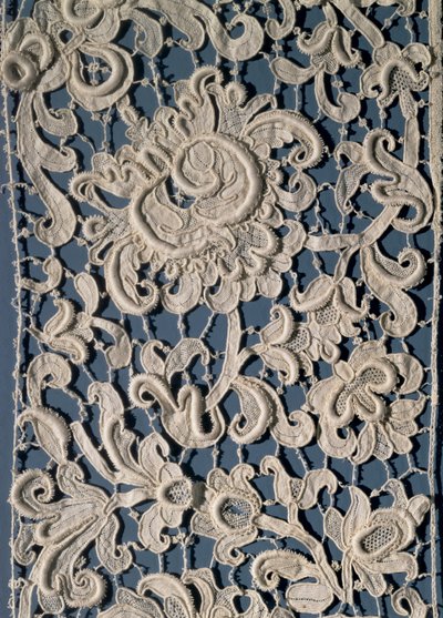 Flounce of Raised-Point Guipure Lace, Venetian, Mid 17th Century by Unbekannt