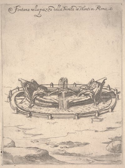 Fountain in the Square of the Trinitá de Monti in Rome, c.1650 by Unbekannter Künstler