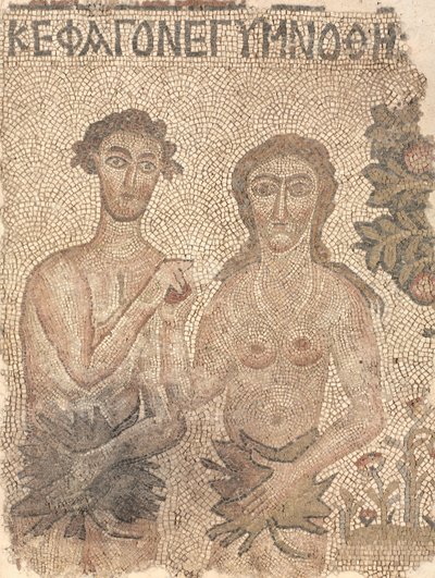 Fragment of a Floor Mosaic: Adam and Eve by Unbekannt