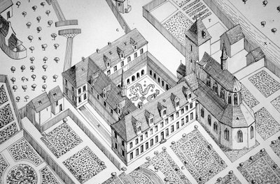 Engraving of the Abbey by Unbekannt