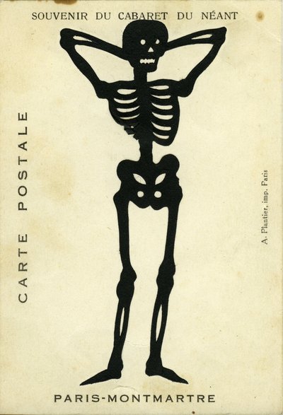 Advertising of the Cabaret du Neant de Montmartre Representing a Skeleton Decoupe by Unbekannter Künstler
