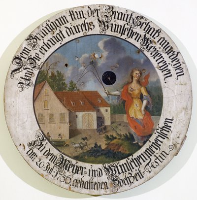 Franconian Museum Feuchtwangen Middle Franconian Bavaria Germany marksman target collection wedding target from 1756 with goddess Fortune by Unbekannt