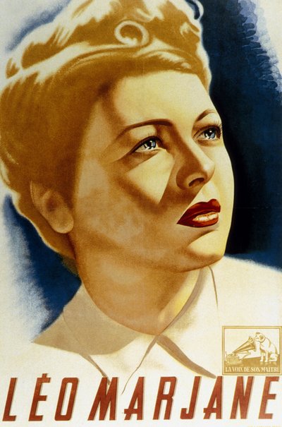 French Singer Leo Marjane on a poster by Andre by Unbekannt