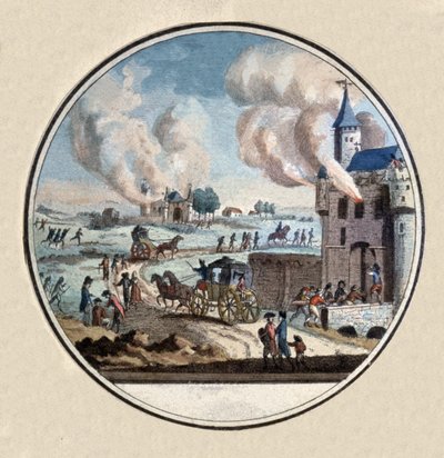 French revolution, Mob looping a Castle by Unbekannter Künstler